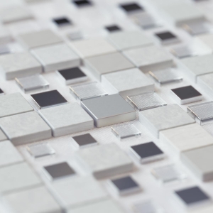 Abstract arrangement of metallic squares showcasing modern design and geometric patterns.
