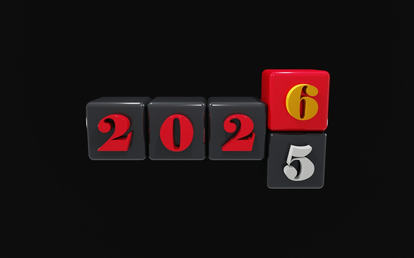The numbers 2026 are displayed on dice.