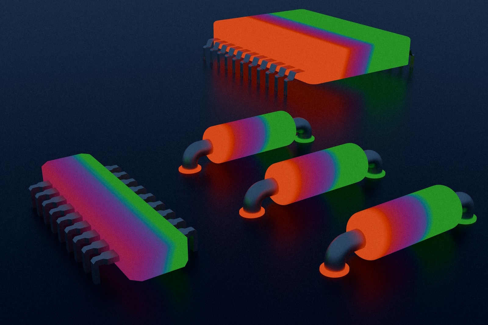 A group of different colored combs sitting next to each other